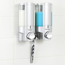 Satin Silver Aviva 300ml Double Soap Dispenser